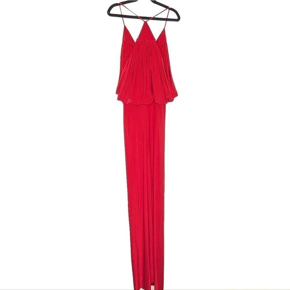 MISA Los Angeles Domino Maxi Dress Red Draped - Picture 9 of 10
